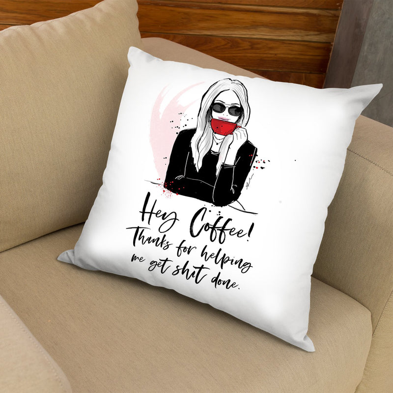 Hey Coffee! Throw Pillow By Alison Gordon