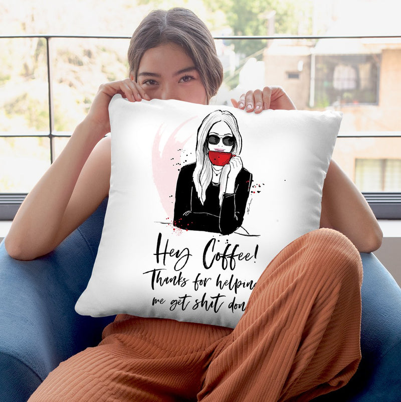 Hey Coffee! Throw Pillow By Alison Gordon