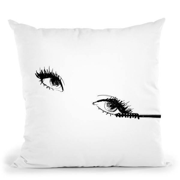 Mascara And Eyelashes Throw Pillow By Alison Gordon