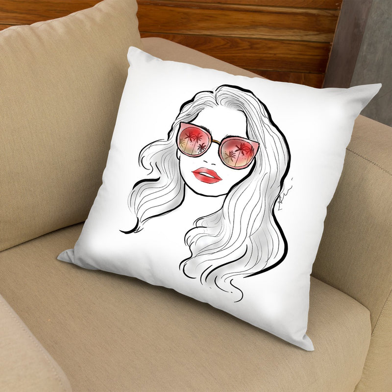 Palm Eyes Throw Pillow By Alison Gordon