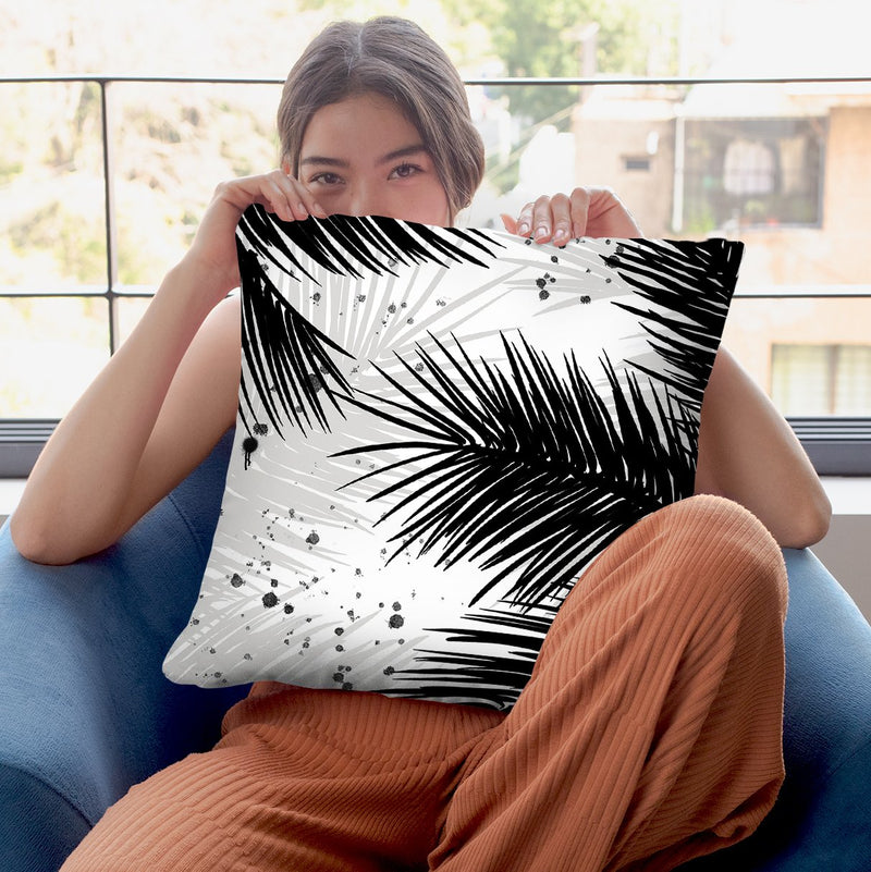 Palm Leaves Throw Pillow By Alison Gordon