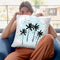 Palm Trees Blue Throw Pillow By Alison Gordon