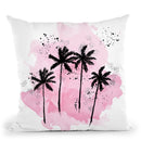 Palm Trees Pink Throw Pillow By Alison Gordon