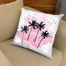 Palm Trees Pink Throw Pillow By Alison Gordon
