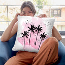 Palm Trees Pink Throw Pillow By Alison Gordon