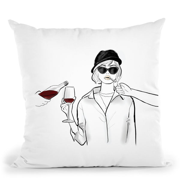 Wine Time Throw Pillow By Alison Gordon