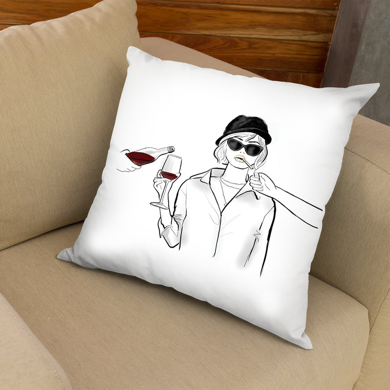 Wine Time Throw Pillow By Alison Gordon