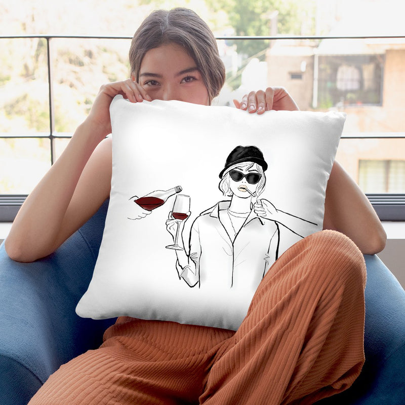 Wine Time Throw Pillow By Alison Gordon