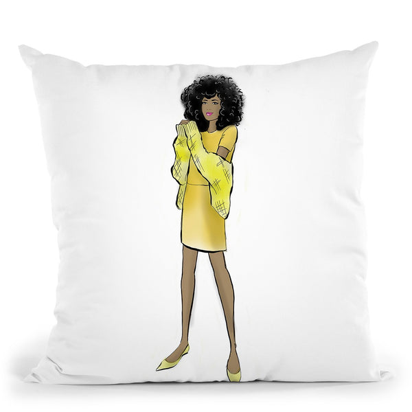 Yellow Chic Throw Pillow By Alison Gordon