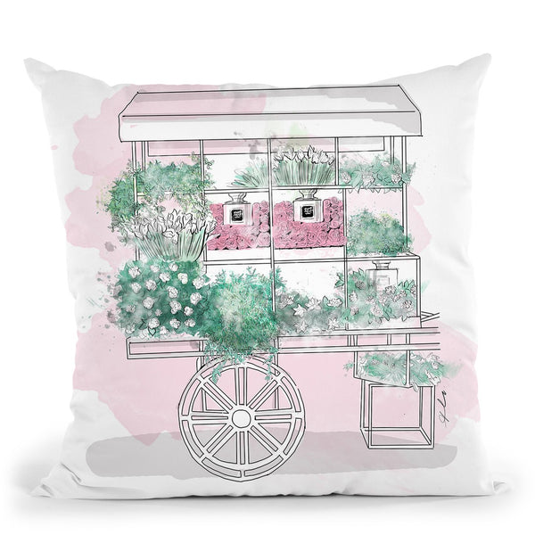 Flower Beauty Cart Throw Pillow By Alison Gordon