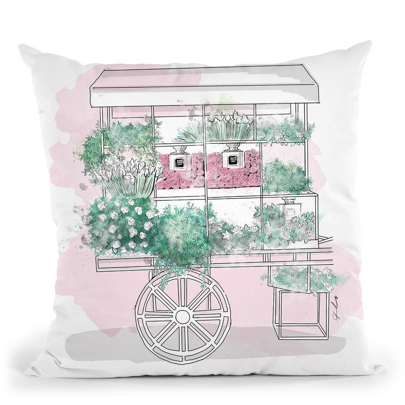 Flower Beauty Cart Throw Pillow By Alison Gordon