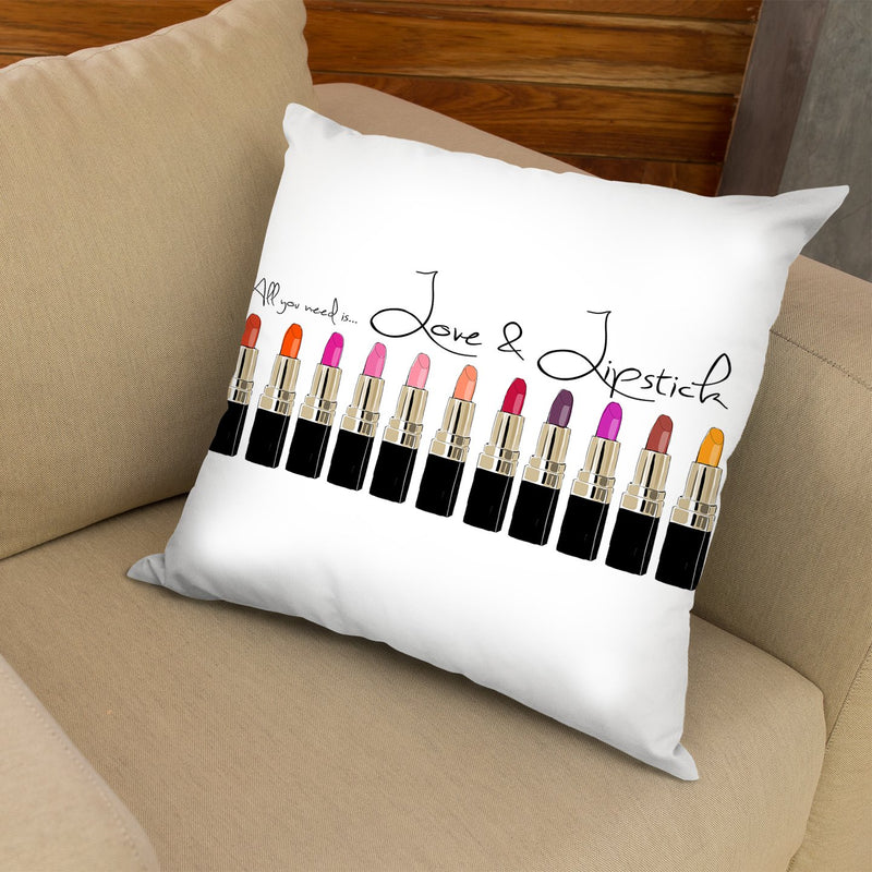 Loveandlipstick Throw Pillow By Alison Gordon
