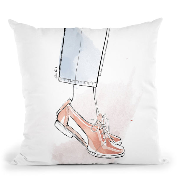 Rose Gold Brogues Throw Pillow By Alison Gordon