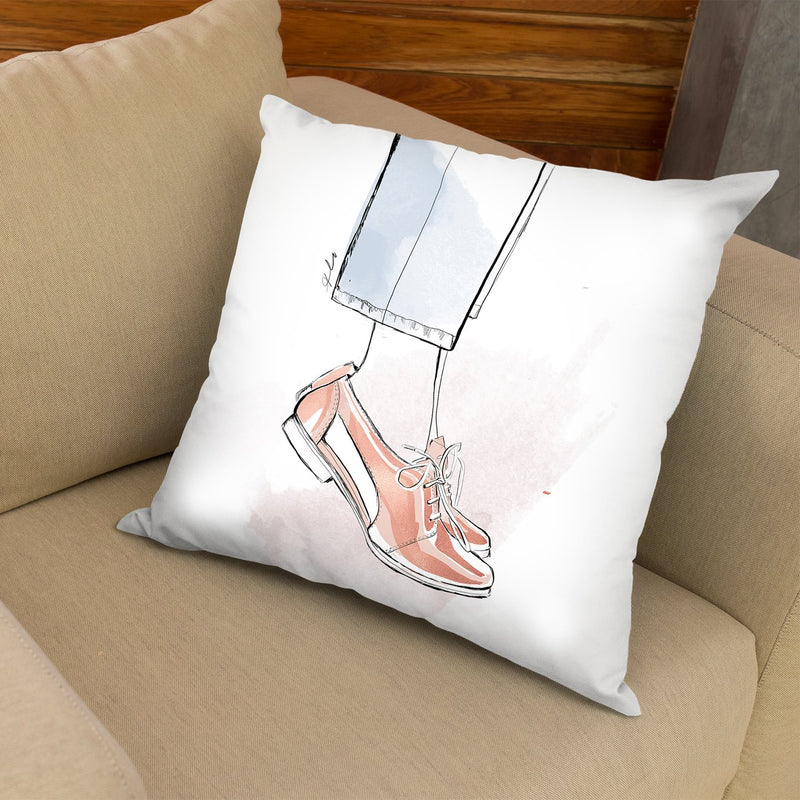 Rose Gold Brogues Throw Pillow By Alison Gordon