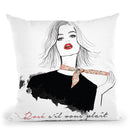 Rose Sil Vous Plait Throw Pillow By Alison Gordon