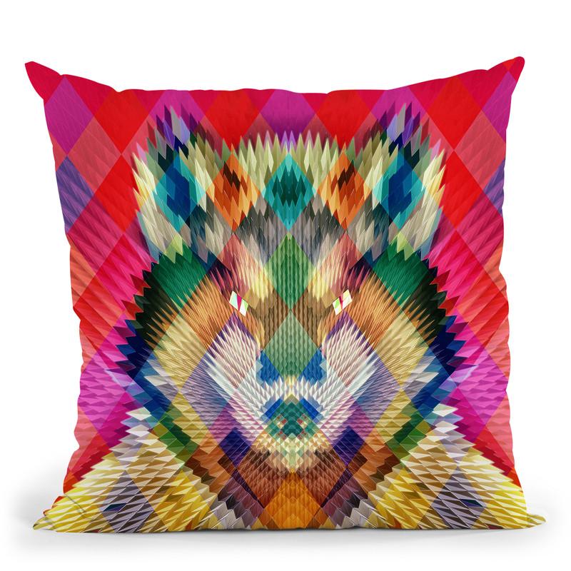 Corporate Wolf Cushion Throw Pillow By Ali Gulec