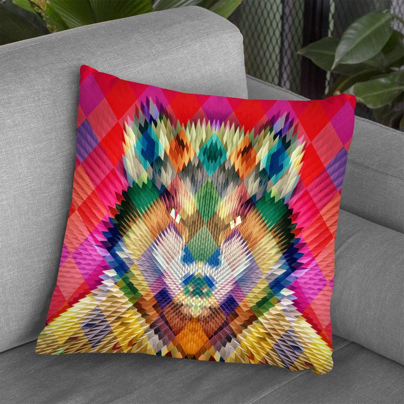 Corporate Wolf Cushion Throw Pillow By Ali Gulec