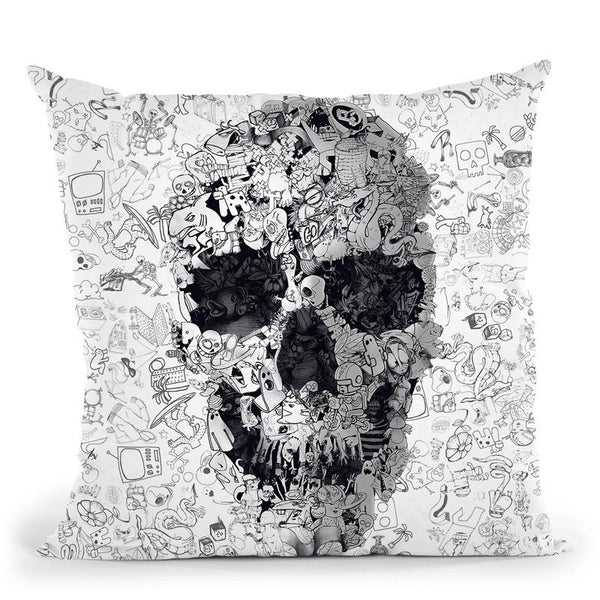 Doodle S Bw Throw Pillow By Ali Gulec
