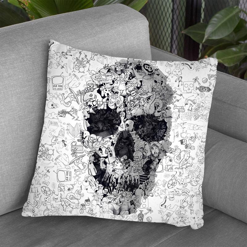 Doodle S Bw Throw Pillow By Ali Gulec