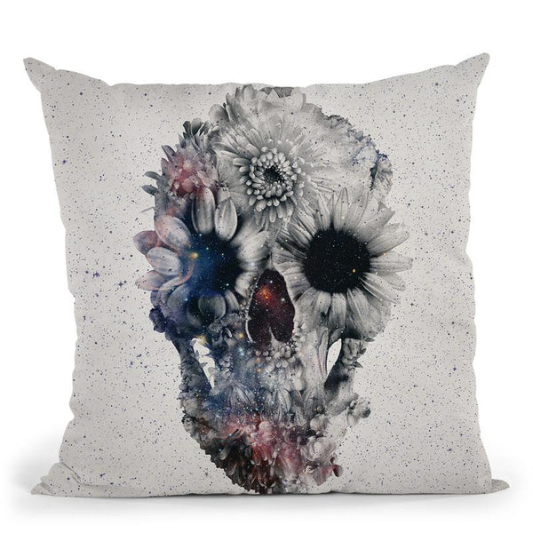 Floral Skull 2 Sq Throw Pillow By Ali Gulec