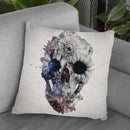 Floral Skull 2 Sq Throw Pillow By Ali Gulec