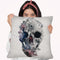 Floral Skull 2 Sq Throw Pillow By Ali Gulec