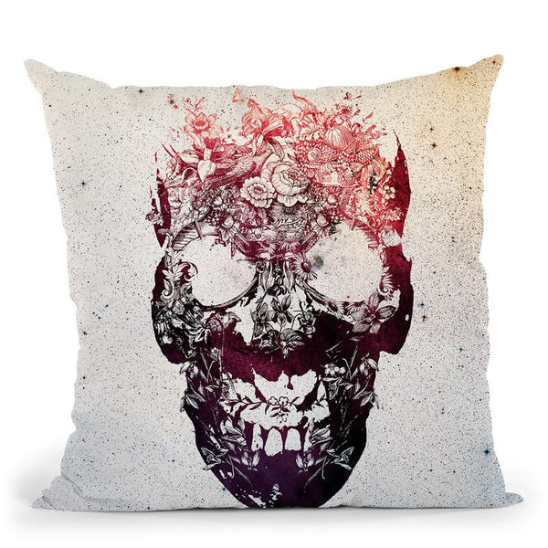 Floral Skull Sq Throw Pillow By Ali Gulec
