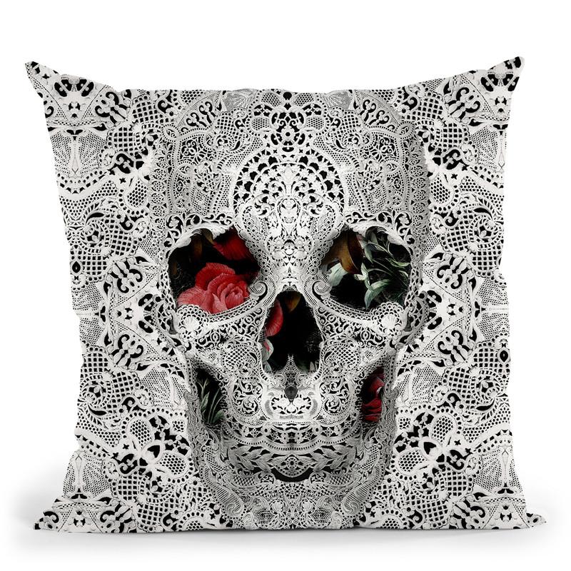 Lace Skull Light 6000 Throw Pillow By Ali Gulec