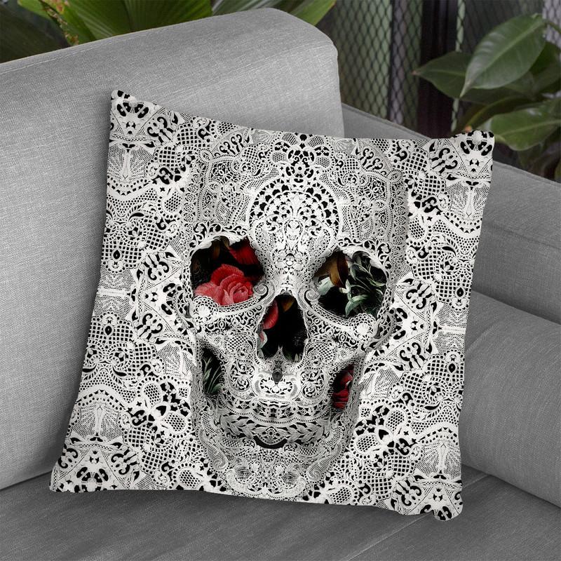 Lace Skull Light 6000 Throw Pillow By Ali Gulec