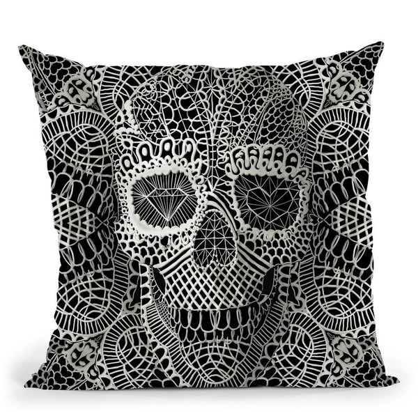 Lace Skull Throw Pillow By Ali Gulec