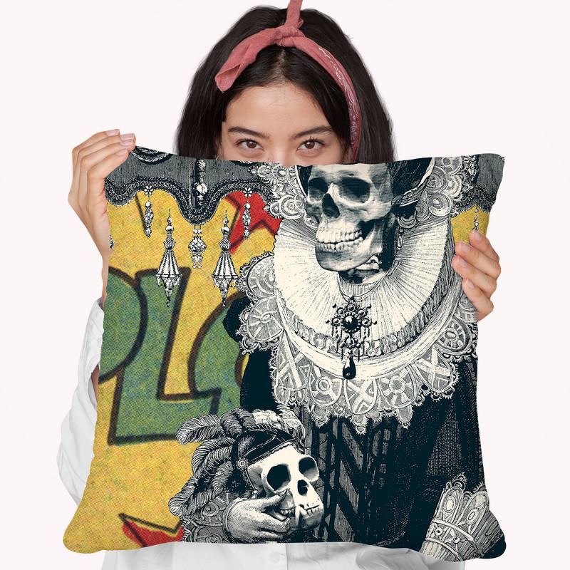 Lady Cushion Throw Pillow By Ali Gulec
