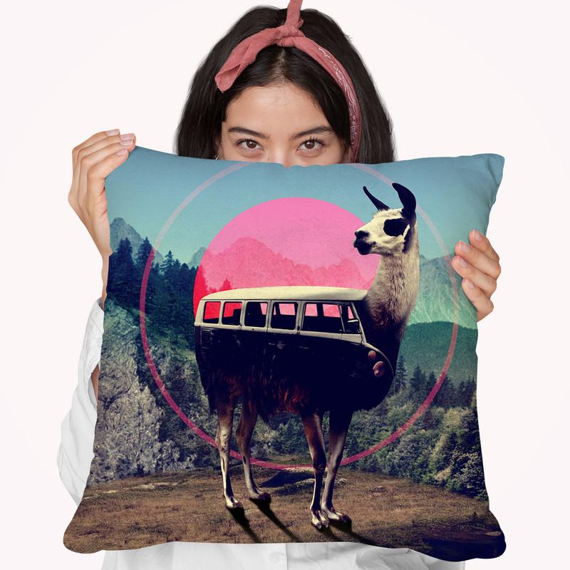 Lama Throw Pillow By Ali Gulec