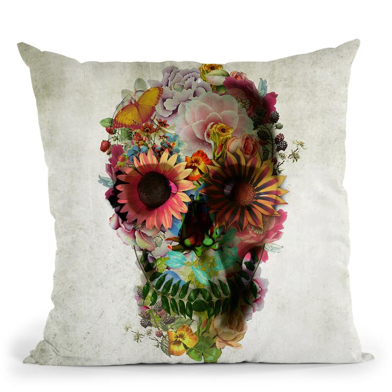 Skull 2 Sq Throw Pillow By Ali Gulec