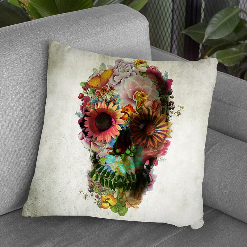 Skull 2 Sq Throw Pillow By Ali Gulec