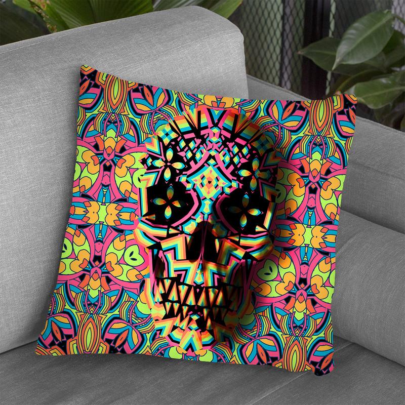 Skull Geo S3S Throw Pillow By Ali Gulec