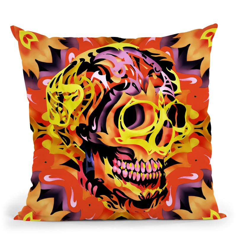 Skull 5 Throw Pillow By Ali Gulec