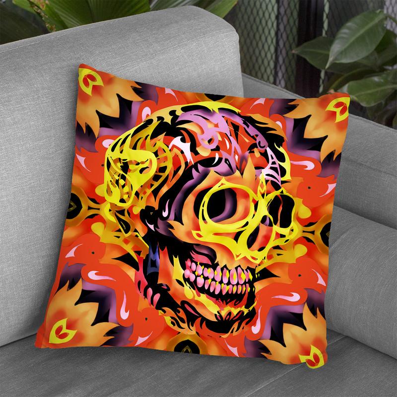 Skull 5 Throw Pillow By Ali Gulec