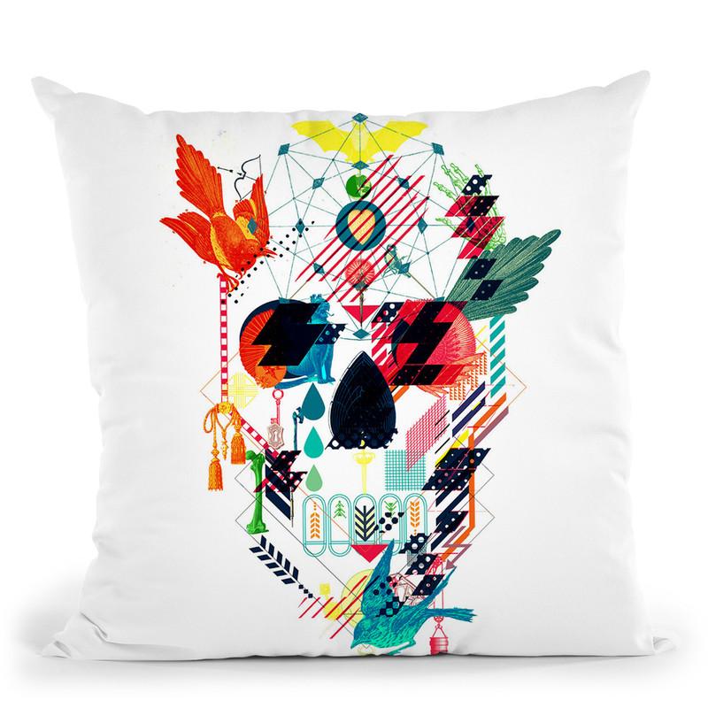 Abstract Skull Throw Pillow By Ali Gulec