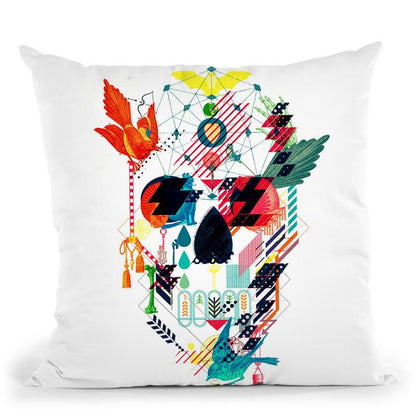 Abstract Skull Throw Pillow By Ali Gulec