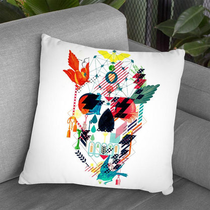 Abstract Skull Throw Pillow By Ali Gulec