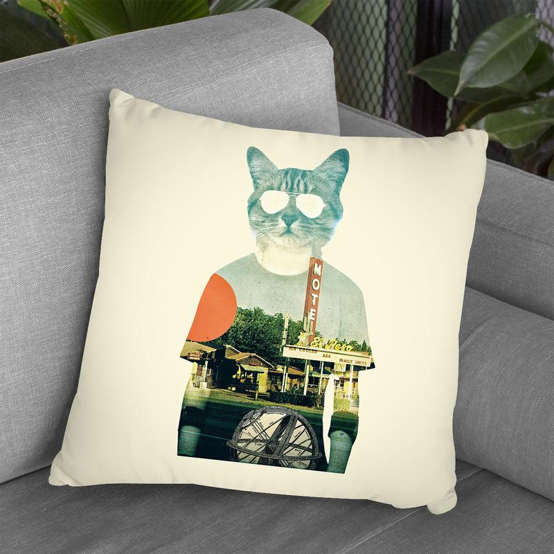 Cool Cat Throw Pillow By Ali Gulec