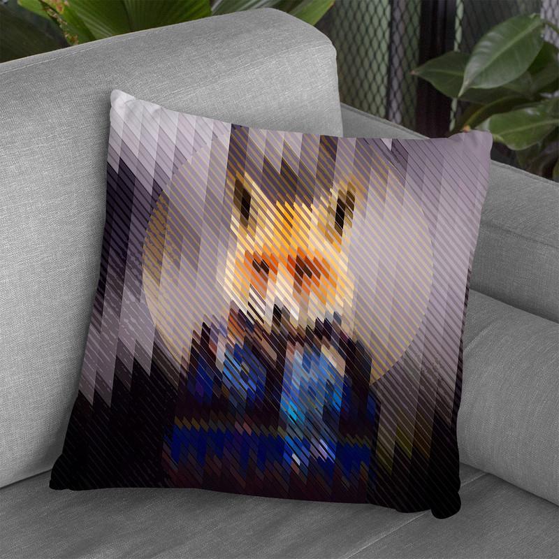Cool Fox Throw Pillow By Ali Gulec