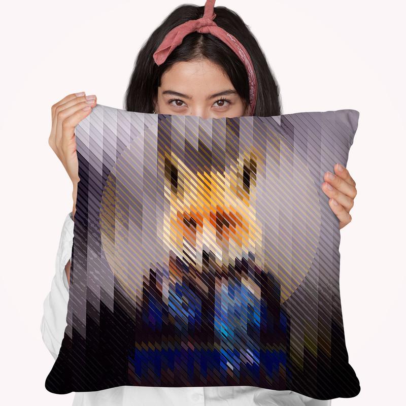 Cool Fox Throw Pillow By Ali Gulec