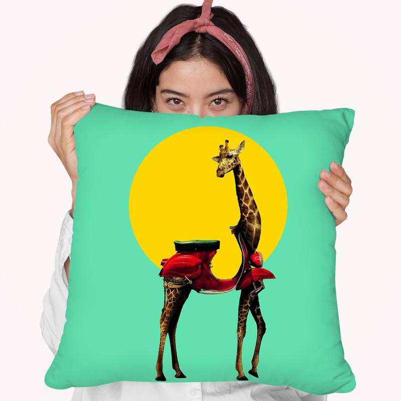 Giraffe Throw Pillow By Ali Gulec