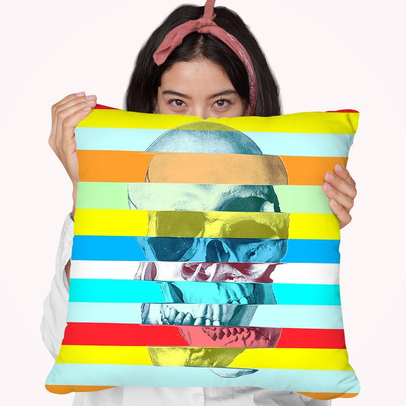 Glitch Dikey Throw Pillow By Ali Gulec