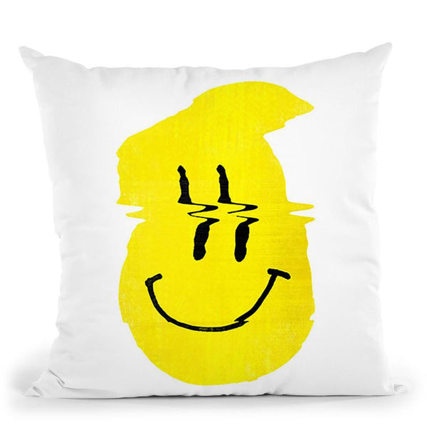 Glitch Smiley Throw Pillow By Ali Gulec