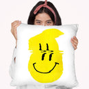 Glitch Smiley Throw Pillow By Ali Gulec