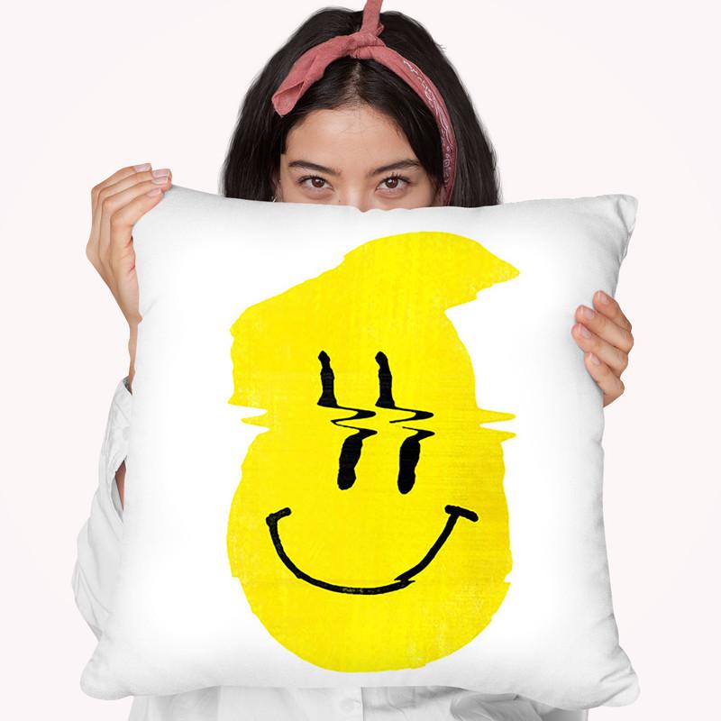 Glitch Smiley Throw Pillow By Ali Gulec