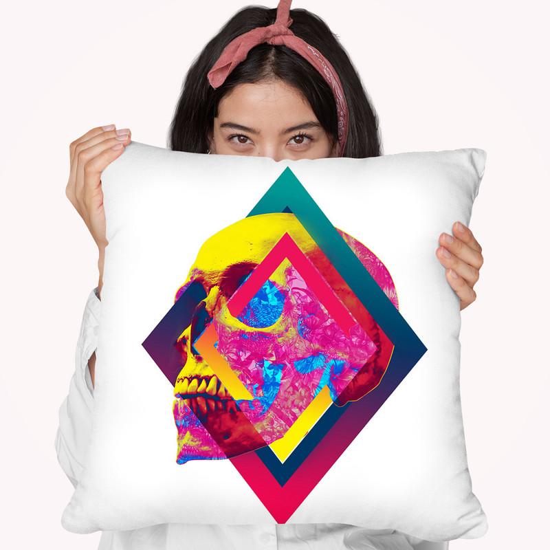 Lifeful Skull Throw Pillow By Ali Gulec