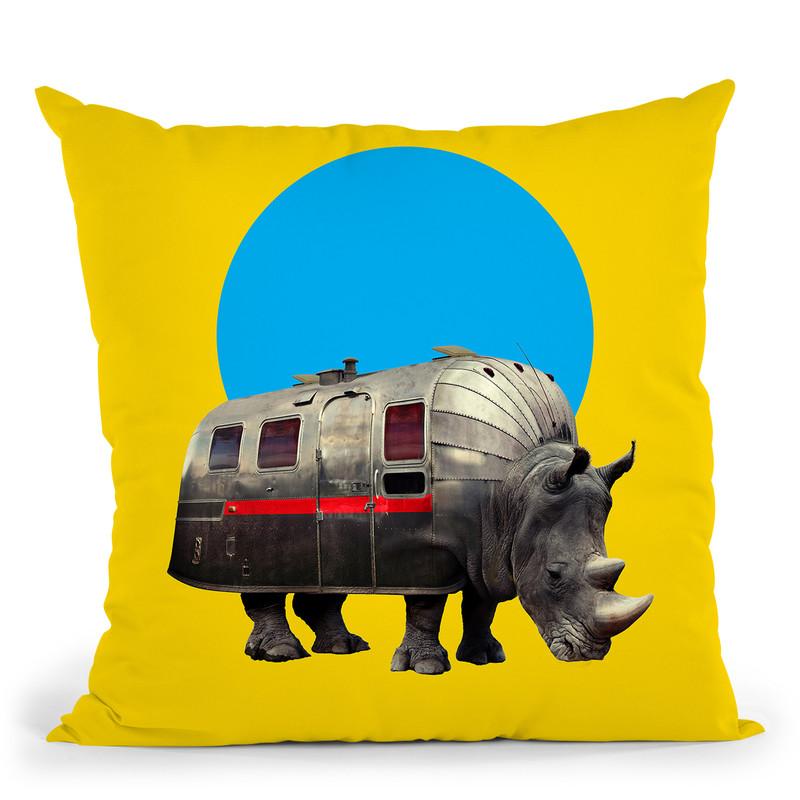 Rhino I Throw Pillow By Ali Gulec